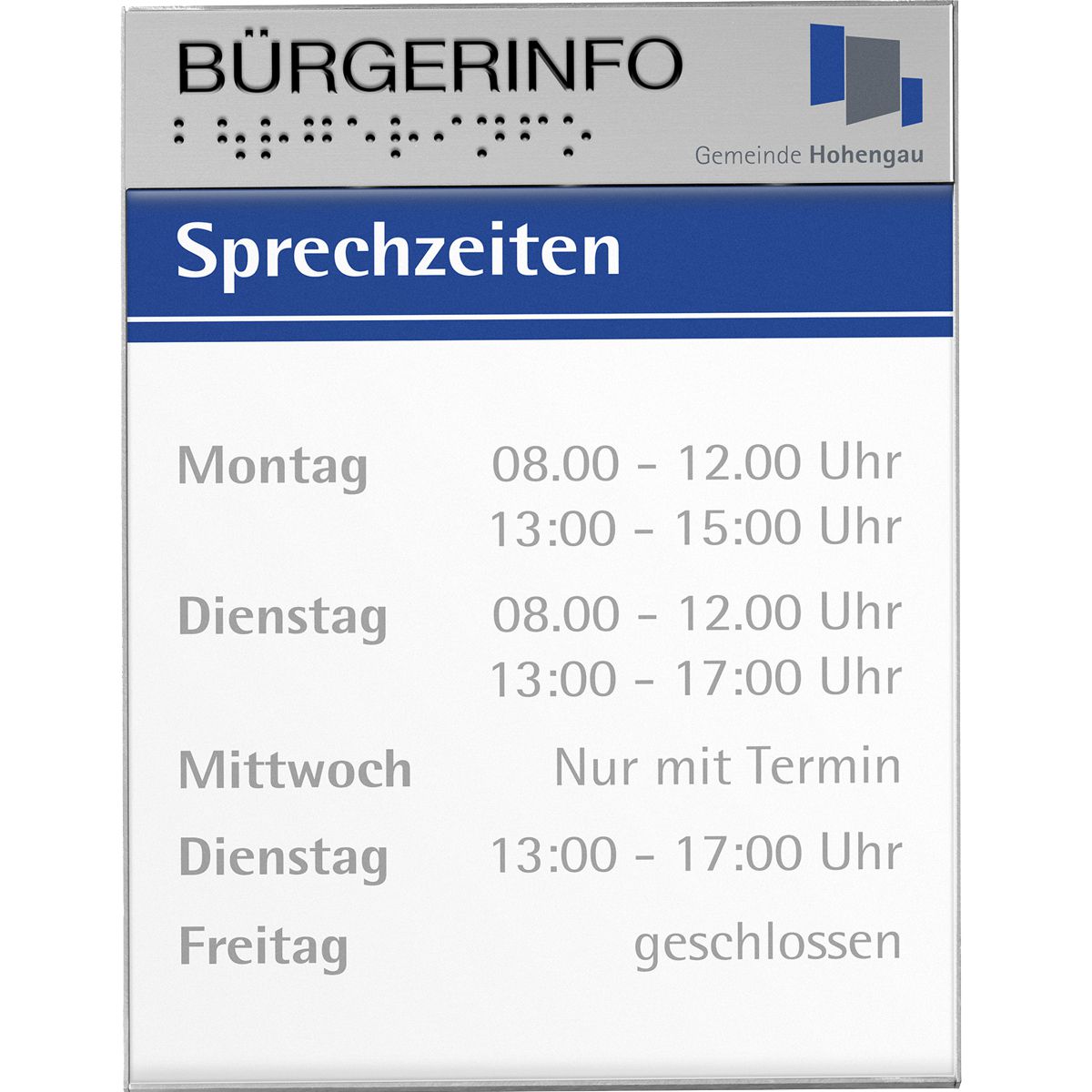 Kopfteil für Rio Türschilder A6 quer, A5 hoch und 150er