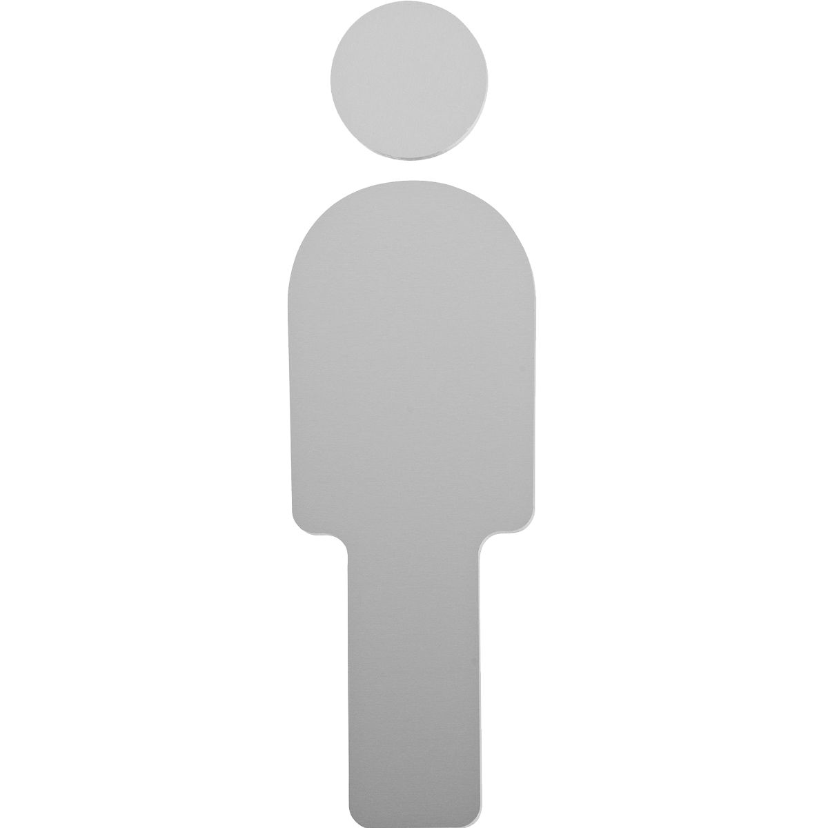 WC Schild Herren aus Aluminium, Silber, 160 x 55 mm (H x B), Klebemontage