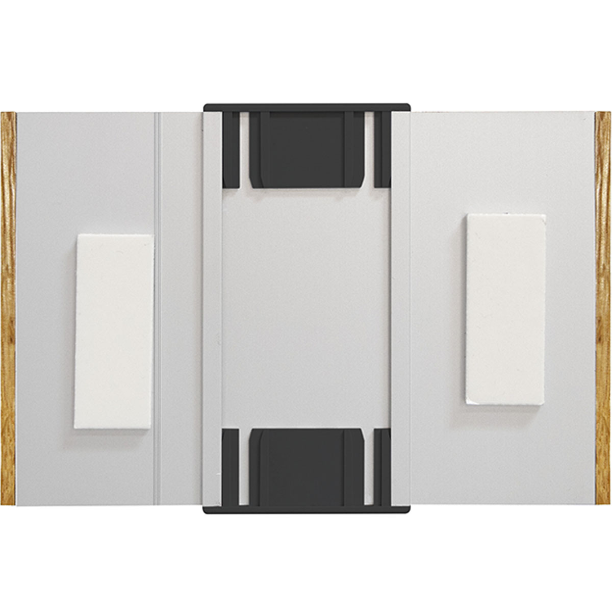 Türschild, Modell LMH, ~DIN A6, Querformat, seitlicher Rahmen aus Ahorn