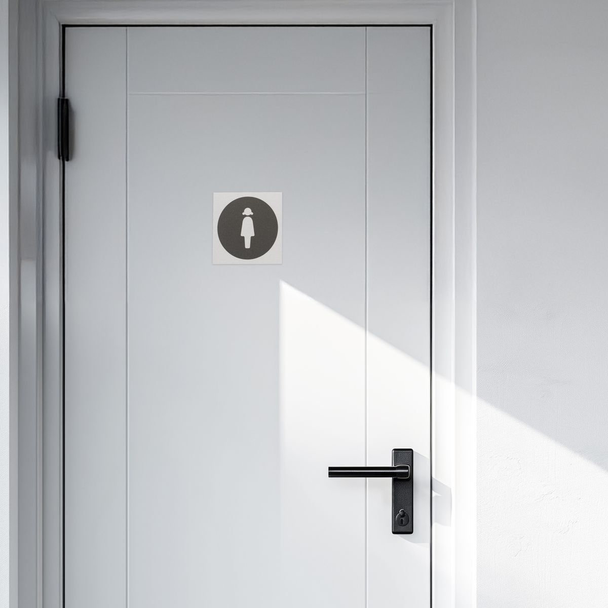 WC Schild Damen aus Aluminium, Silber, 80 x 80 mm, Klebemontage